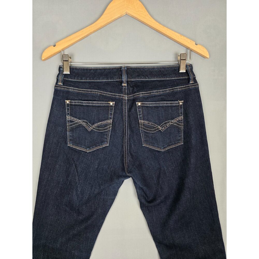 White House Black Market Skinny Jeans Rhinestone Pockets Size 6R Dark Wash